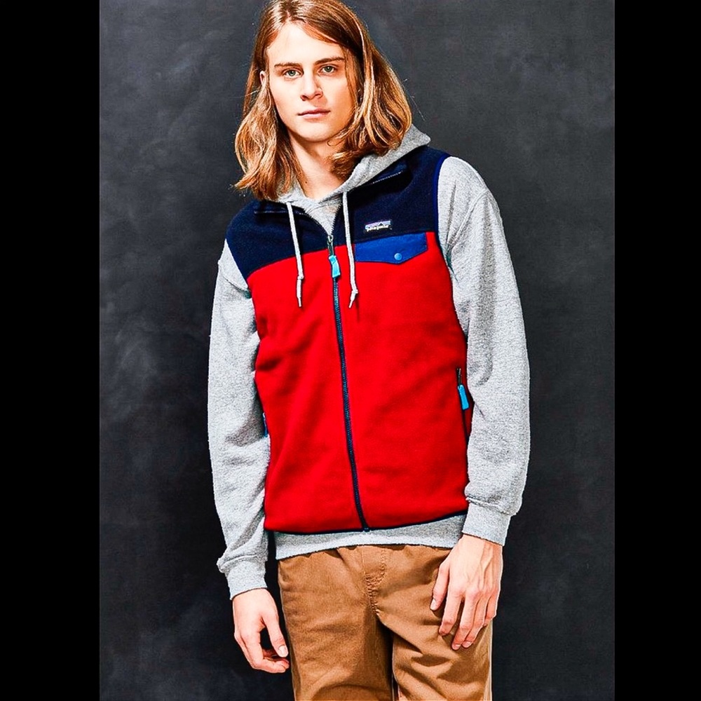 Patagonia Red/Navy Synchilla Fleece Vest! EUC!
